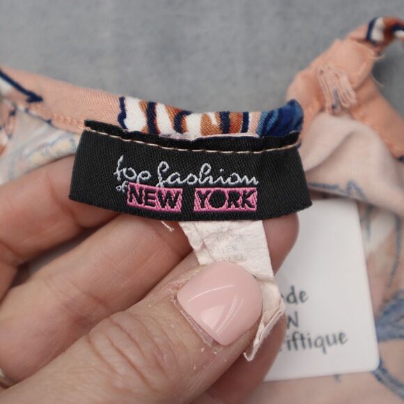 Top Fashion New York Shirt Womens M Pink Sleeveless Floral Print Loose Top - Picture 2 of 13